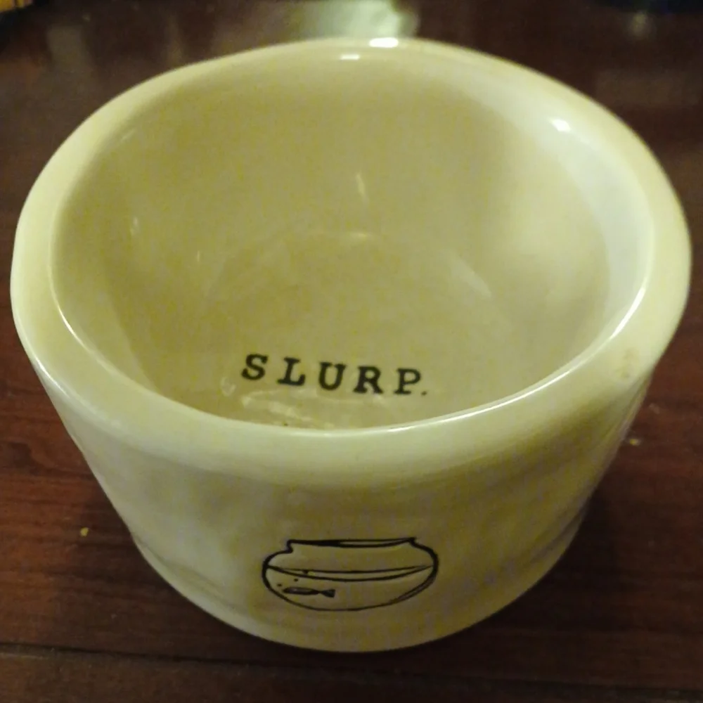 Magenta × Rae Dunn Artisan 'SLURP' Pets Bowl Cats Watering Bowl Collectible